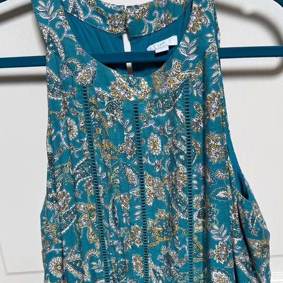 J Jill teared Teal Paisley Sleeveless Maxi dress - - Picture 2 of 4